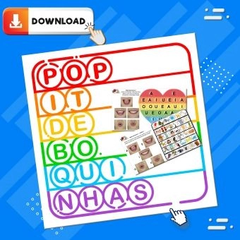 POP-IT - Bingo de Aliteração Vogais - Fixação da consciência fonológica e fonêmica (posição inicial) - MDB