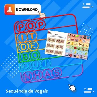 POP-IT - Bingo Sequência de Vogais -  Fixação da consciência fonológica e fonêmica - MDB