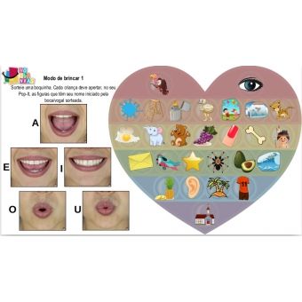 POP-IT - Bingo de Aliteração Vogais - Fixação da consciência fonológica e fonêmica (posição inicial) - MDB