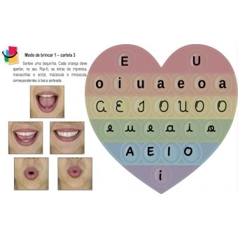 POP-IT - Bingo de  Letras Vogais - Fixação dos 6 tipos de letras - MDB
