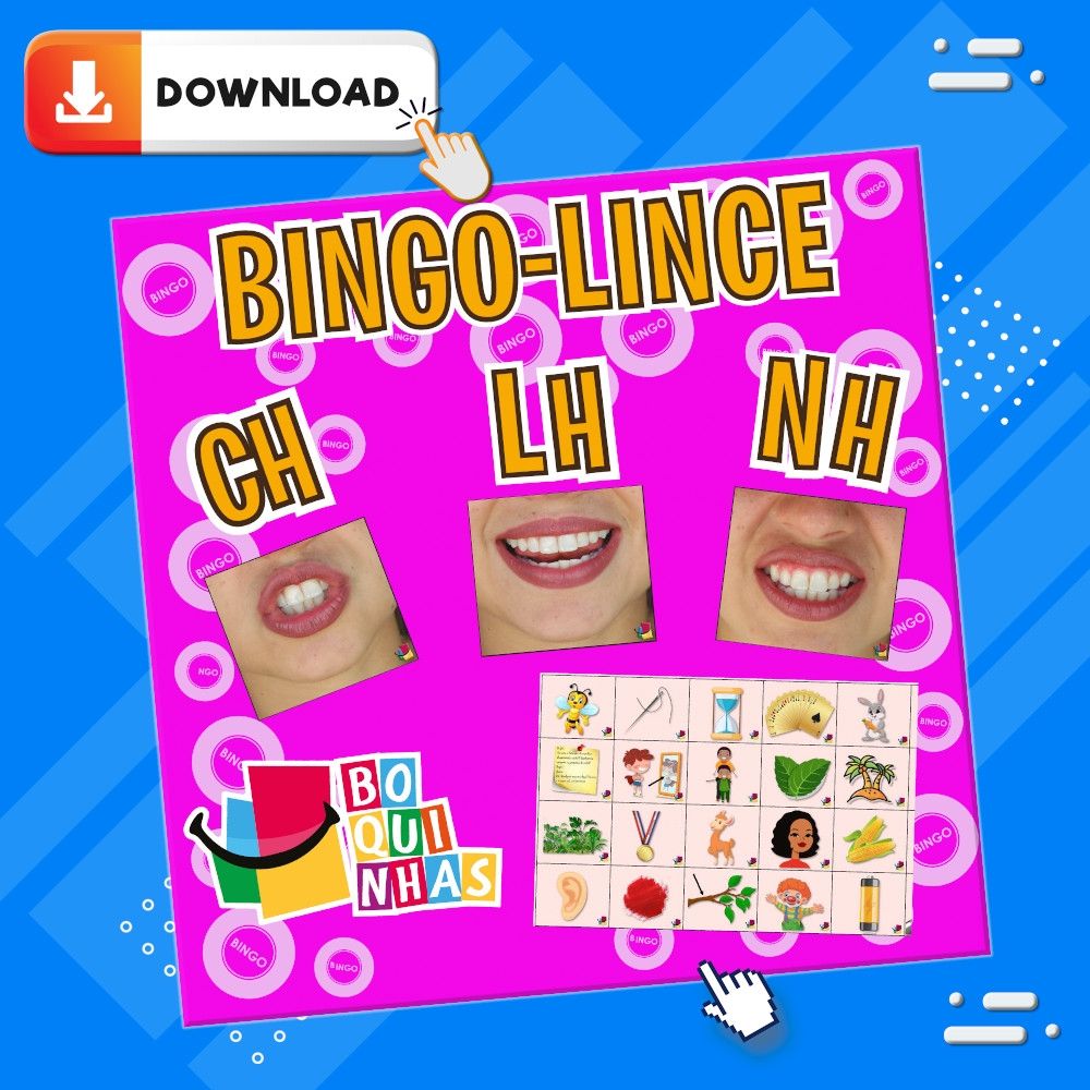 BINGO DE CH - LH - NH - Fixação ortográfica e fonoarticulatória - MDB