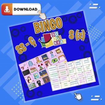 Bingo de SS - S - Ç (entre vogais, S som de Z) - Fixação ortográfica CFA - MDB