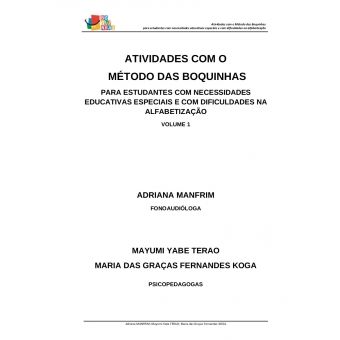 Atividades Boquinhas - Volume 1 - crianças com necessidades especiais - MDB