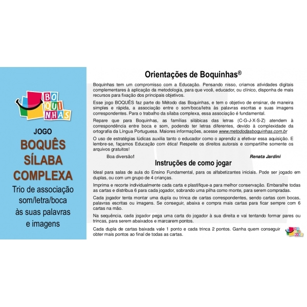 Boquês de Sílabas  Complexas - MDB