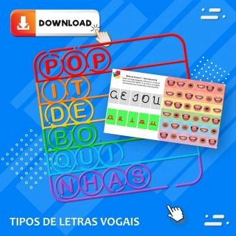 POP-IT - Bingo de  Letras Vogais - Fixação dos 6 tipos de letras - MDB