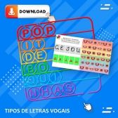 POP-IT - Bingo de  Letras Vogais - Fixação dos 6 tipos de letras - MDB