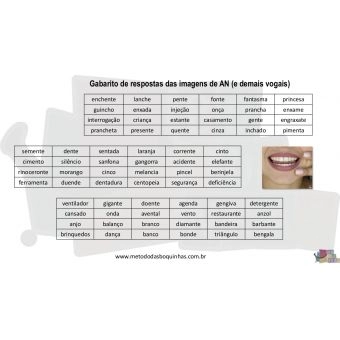 BINGO DE AN – AM (e demais vogais) Fixação ortográfica e fonoarticulatória - MDB