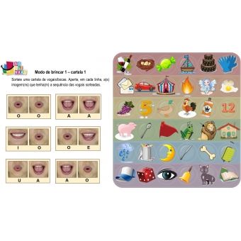 POP-IT - Bingo Sequência de Vogais -  Fixação da consciência fonológica e fonêmica - MDB