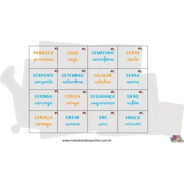 Bingo de SE-SI - CE-CI - Fixação ortográfica - MDB